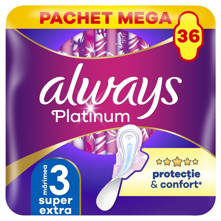 Absorbante Always Platinum Super Extra Mega Pack, 36 buc