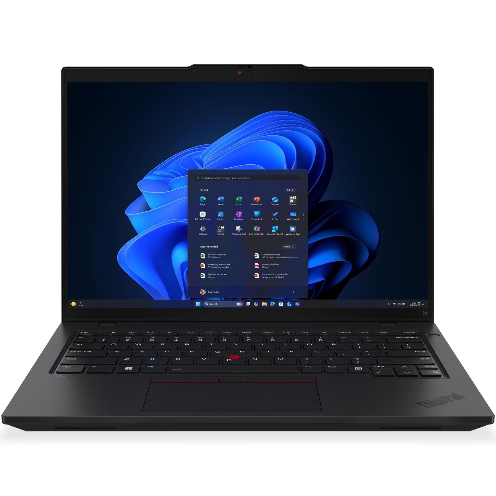 Laptop Lenovo ThinkPad L14 Gen 6 cu procesor Intel® Core Ultra 5 225U pana la 4.8GHz, 14" WUXGA , IPS, 32GB DDR5 RAM, 1TB SSD, Intel® Graphics, Windows® 11 Pro, Black, 3y on-site Premium Care