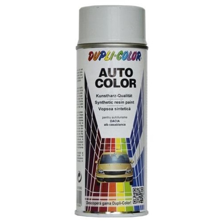 DUPLI-COLOR autós festék spray, Casablanca fehér, javításokhoz, nem metálfényű felület, 350 ml