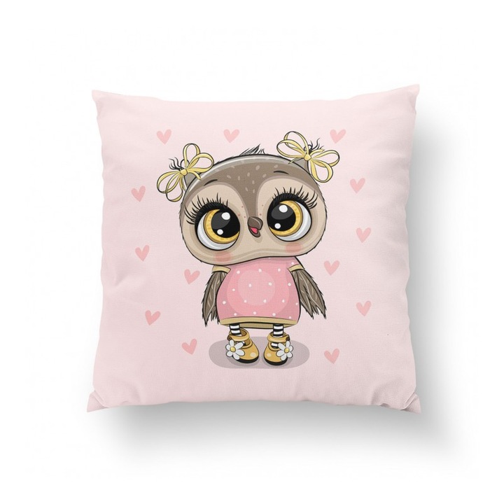 Material textil, Panou de bumbac 38x38 cm Bufnita cu arcuri, bumbac 100%