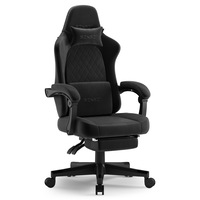 Scaun gaming SENSE7 DEVON, alcantara, 150 kg, Negru