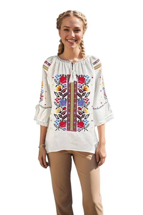 Bluza dama RA25 alb/galben, marimea 3XL