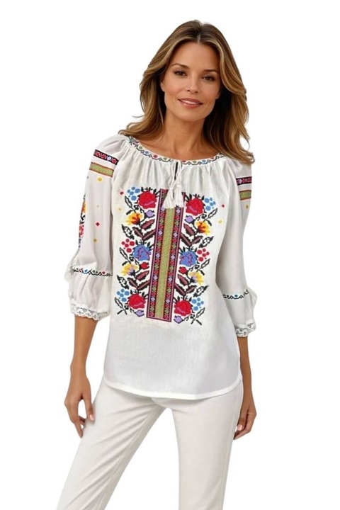 Bluza dama RA25 alb/galben, marimea 3XL
