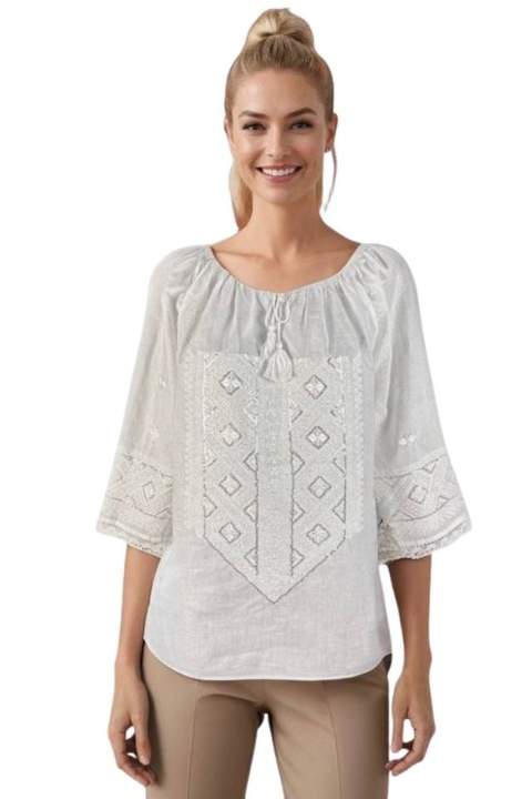 Bluza dama RA25A, Alb/Argintiu