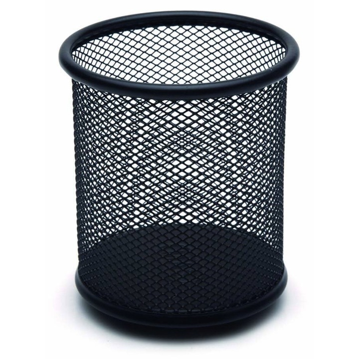 Fém asztali szervező, egy rekesszel, tollaknak, kiegészítőknek, ecseteknek, Hatékony rendszerezés, Fekete