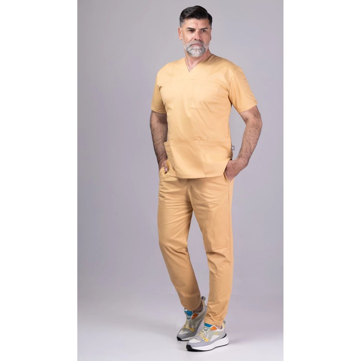 Costum medical pentru barbati TAG New COTTON STRETCH Premium, Bumbac, Auriu, L
