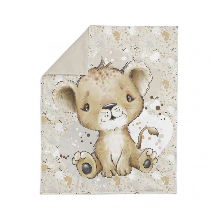 Material textil, Panou de bumbac 75x100 cm Animale africane Leu, bumbac 100%
