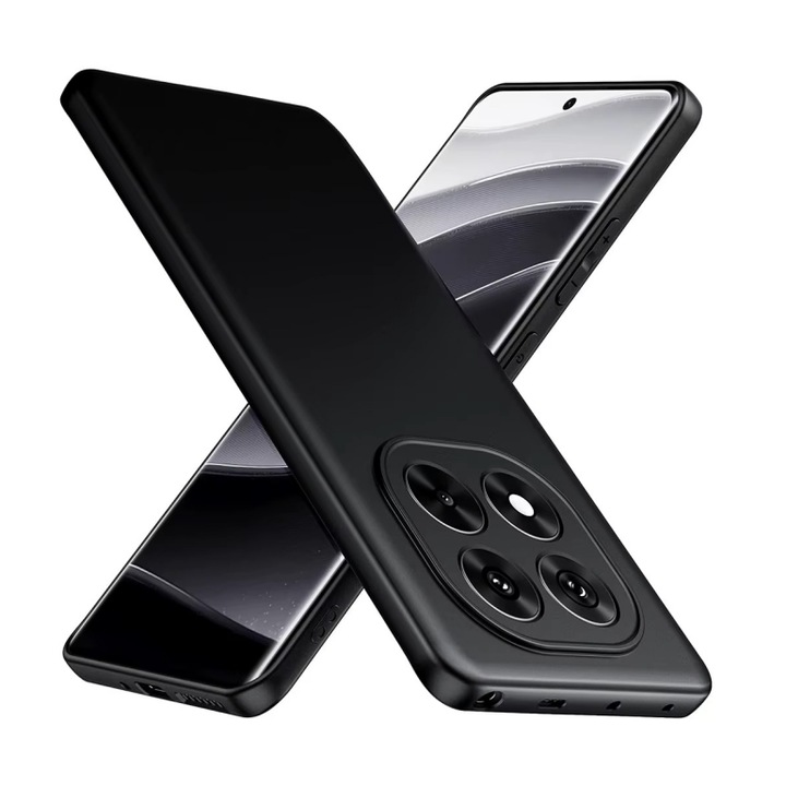 Husa Upzz Ultra Slim New Compatibila Cu Xiaomi Redmi Note 14 Pro Plus 5G, Silicon Soft Slim, Protectie La Camera, Negru