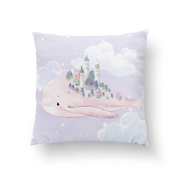 Material textil, Panou de bumbac 38x38 cm Balena in nori, bumbac 100%