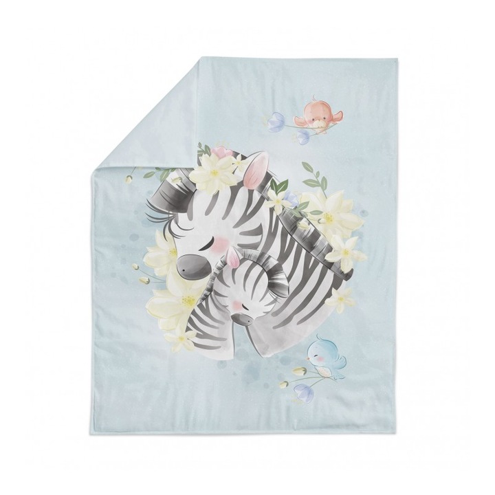 Material textil, Panou de bumbac 75x100 cm Zebra si mama, bumbac 100%