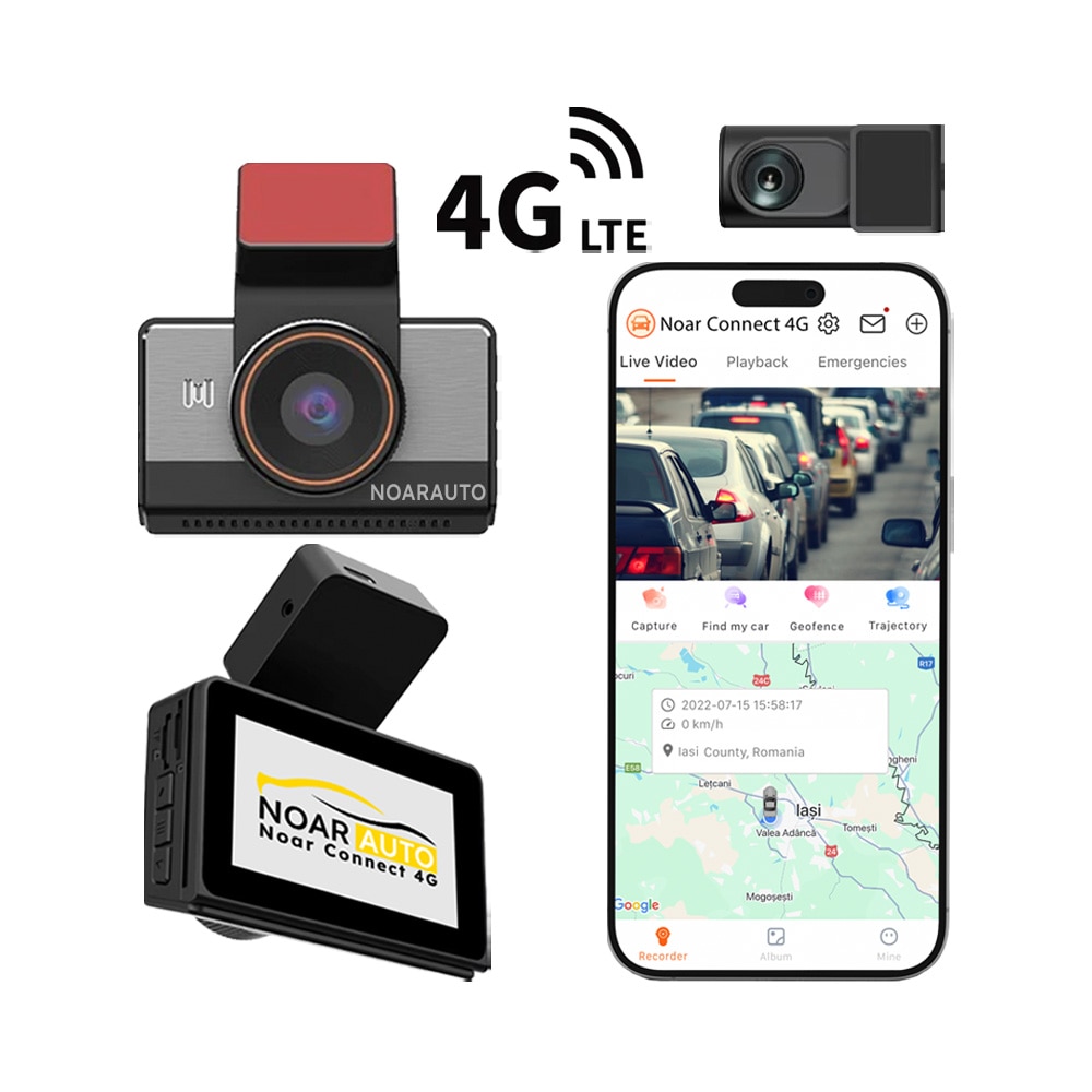 Camera auto Noar Connect 4G, Camera fata 2K + camera spate 720P ...