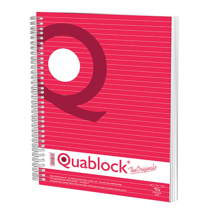 Caiet Spirale, Pigna, A4, 120 File, Dictando, Roz