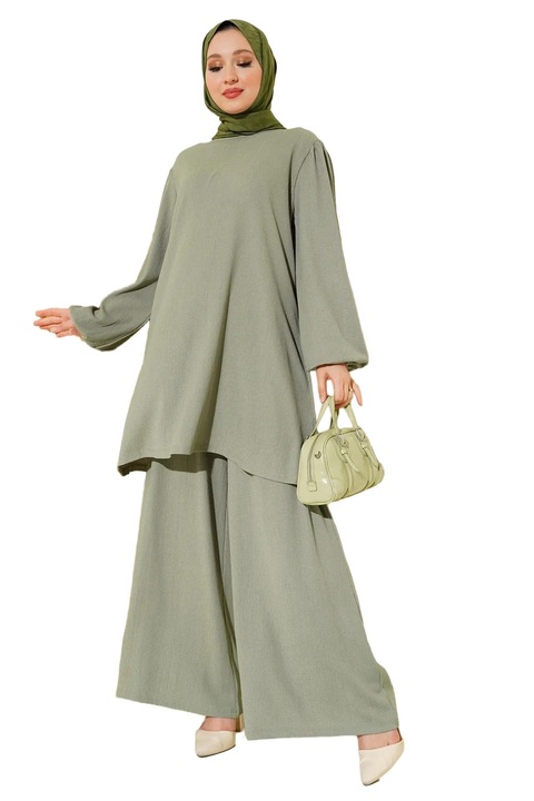 Noi szett, Big Dart, hosszu ujju es bo nadrag, polieszter/lycra, Zsályaszínű