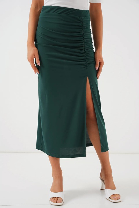 Макси пола, HiCCUP, полиестер/еластан, еластична талия, зелена