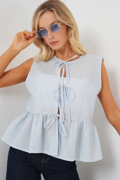 Bluza dama, Big Dart, cu dungi albastru, Albastru