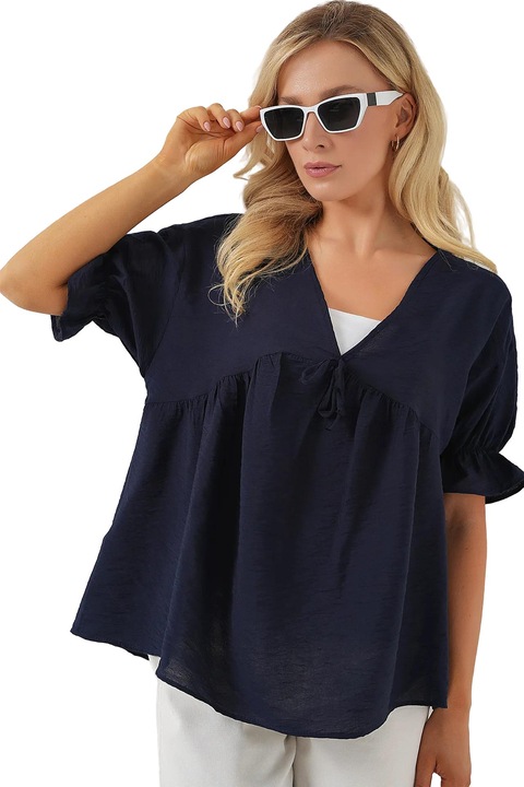 Női póló, HiCCUP, textil, sötétkék