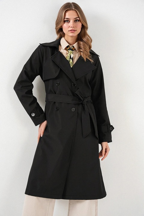 Palton dama, HiCCUP, cu captuseala, poliester, negru