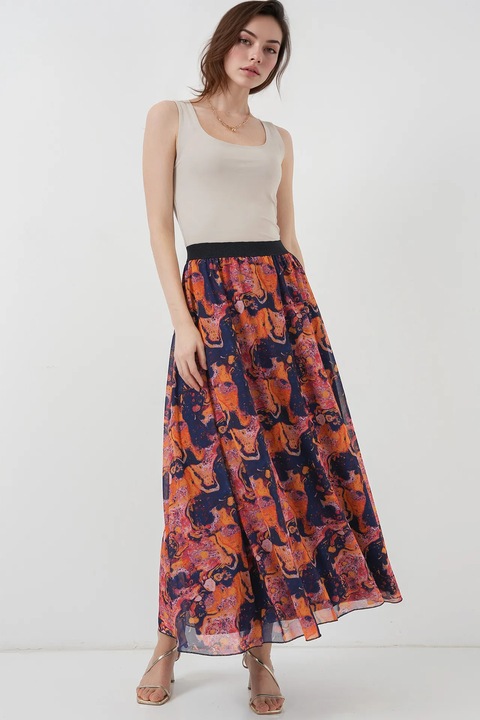 Fusta maxi, HiCCUP, cu model, captusita, multicolor, Lycra