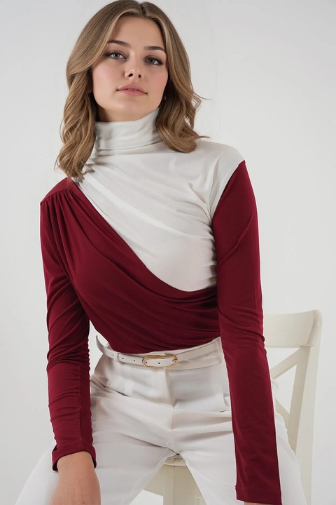 Bluza dama, HiCCUP, Jerseu, Rosu/Alb