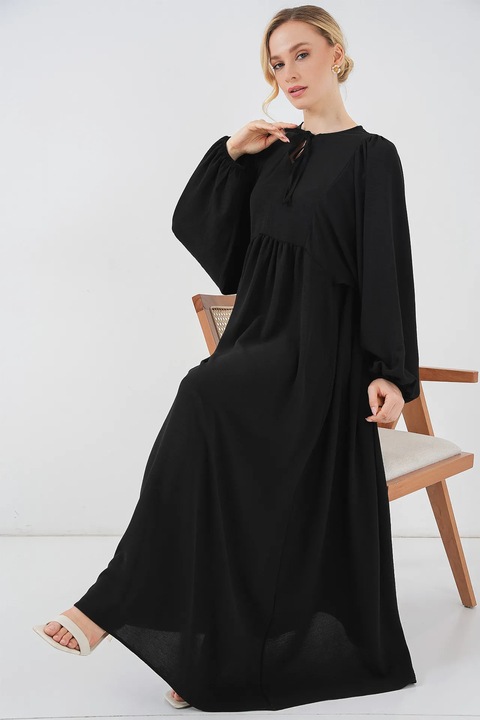 Rochie maxi dama, HiCCUP, poliester/elastan, negru