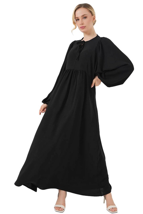 Дамска макси рокля, HiCCUP, полиестер/еластан, черна