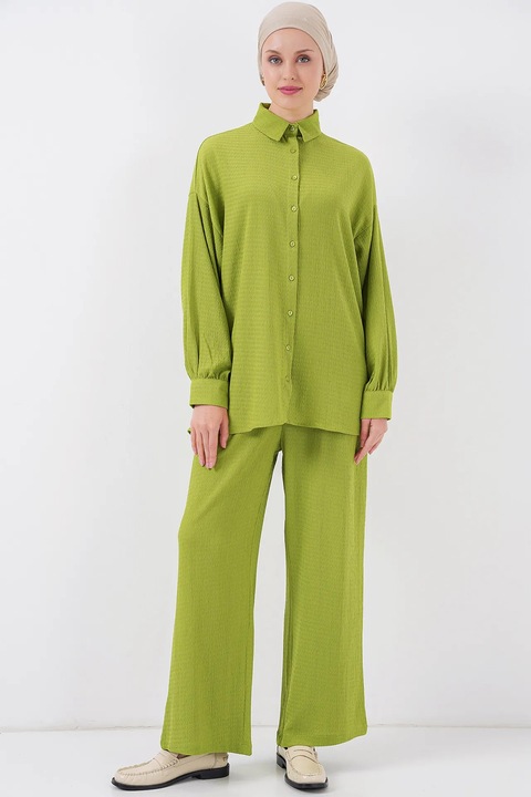 Compleu dama, HiCCUP, doua piese, verde, poliester