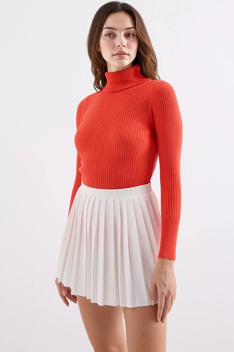 Noi pulover, BigDart, texturalt, magas nyaku, kotott, Kék