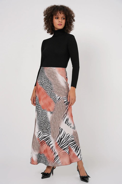 Fusta maxi, HiCCUP, poliester, multicolor