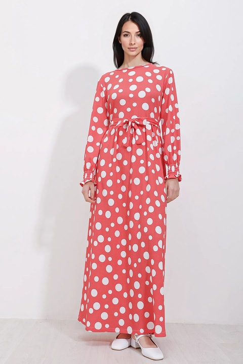 Rochie maxi tricotata dama Big Dart, poliester/lycra, Roz aprins, M