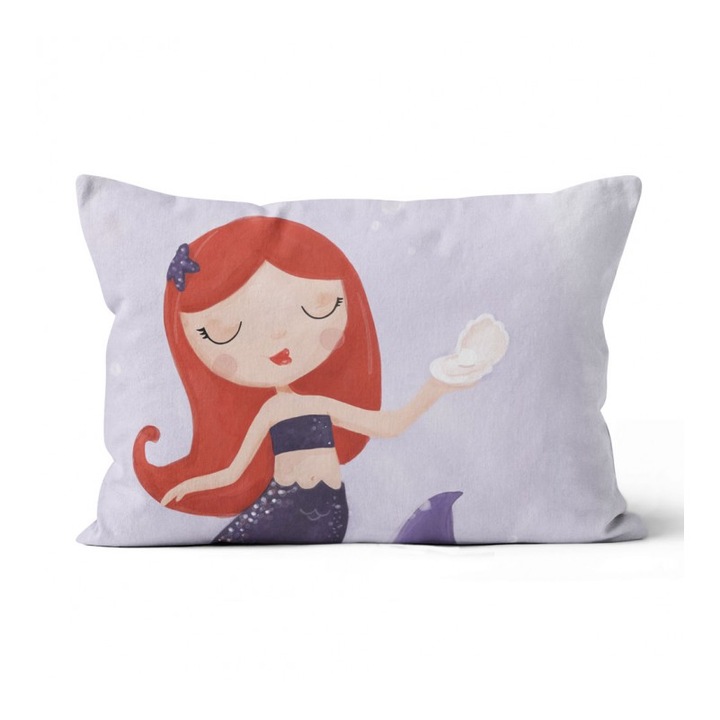 Material textil, Panou de bumbac 50x50 cm Panou lat L: Sirena pe lavanda, bumbac 100%