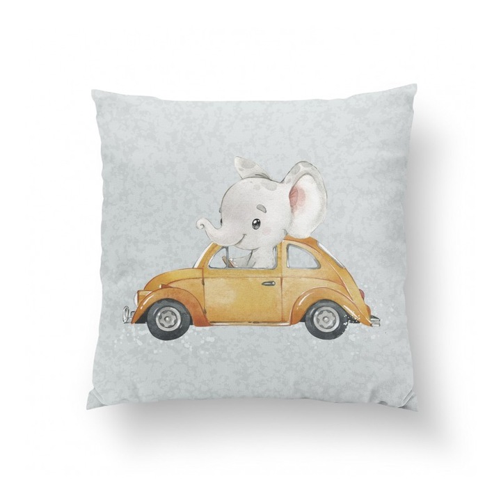 Material textil, Panou de bumbac 38x38 cm Pe drum Elefant, bumbac 100%