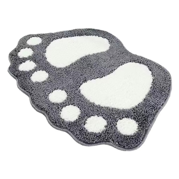 Covorase intrare gri 40x60cm antiderapant textil asimetric geometric