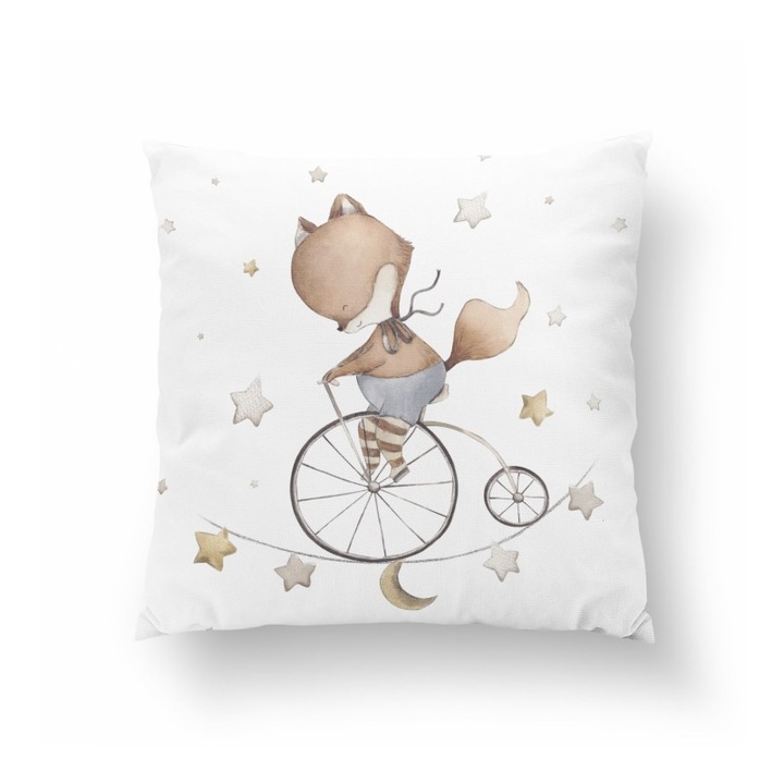 Material textil, Panou de bumbac 38x38 cm Night Circus Fox, bumbac 100%