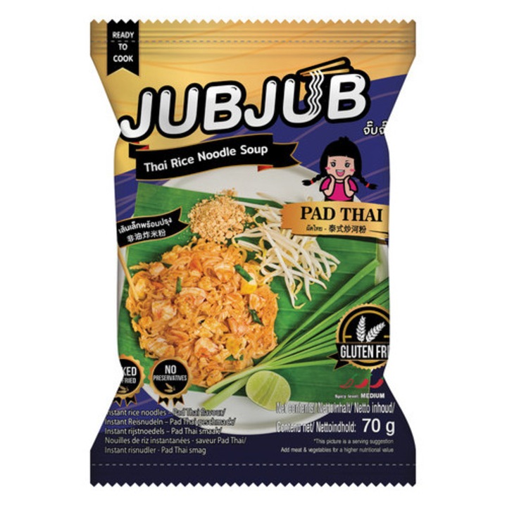 JUBJUB Supa instant cu taitei din orez cu aroma,, Pad Thai"
