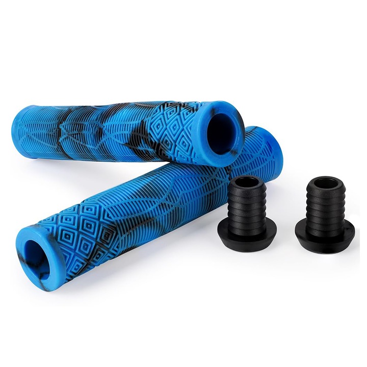 Велосипедни ръкохватки TREXORA, Неплъзгащи се, Издръжливи, 160x22.2 мм, Сини, Черни