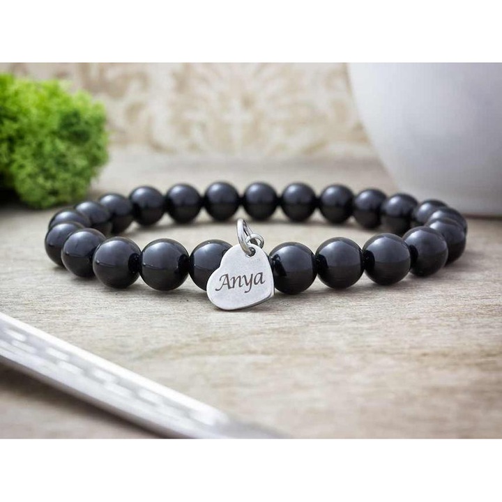 Гривна с минерали оникс „Обичам те, мамо“