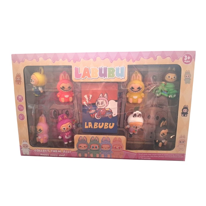 Labubu set 8 figurine + set de cartonase Labubu