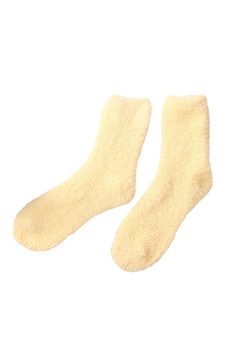 Sosete dama, grosime mare, fleece coral, galben, marime universala