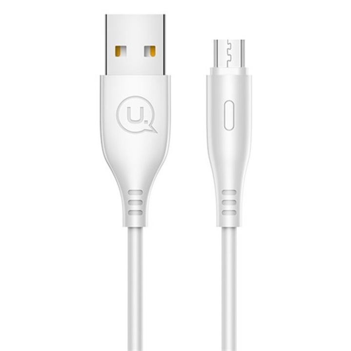 Usams u18 adatkábel, usb - microusb, 2a, gyorstöltő, 100cm, fehér