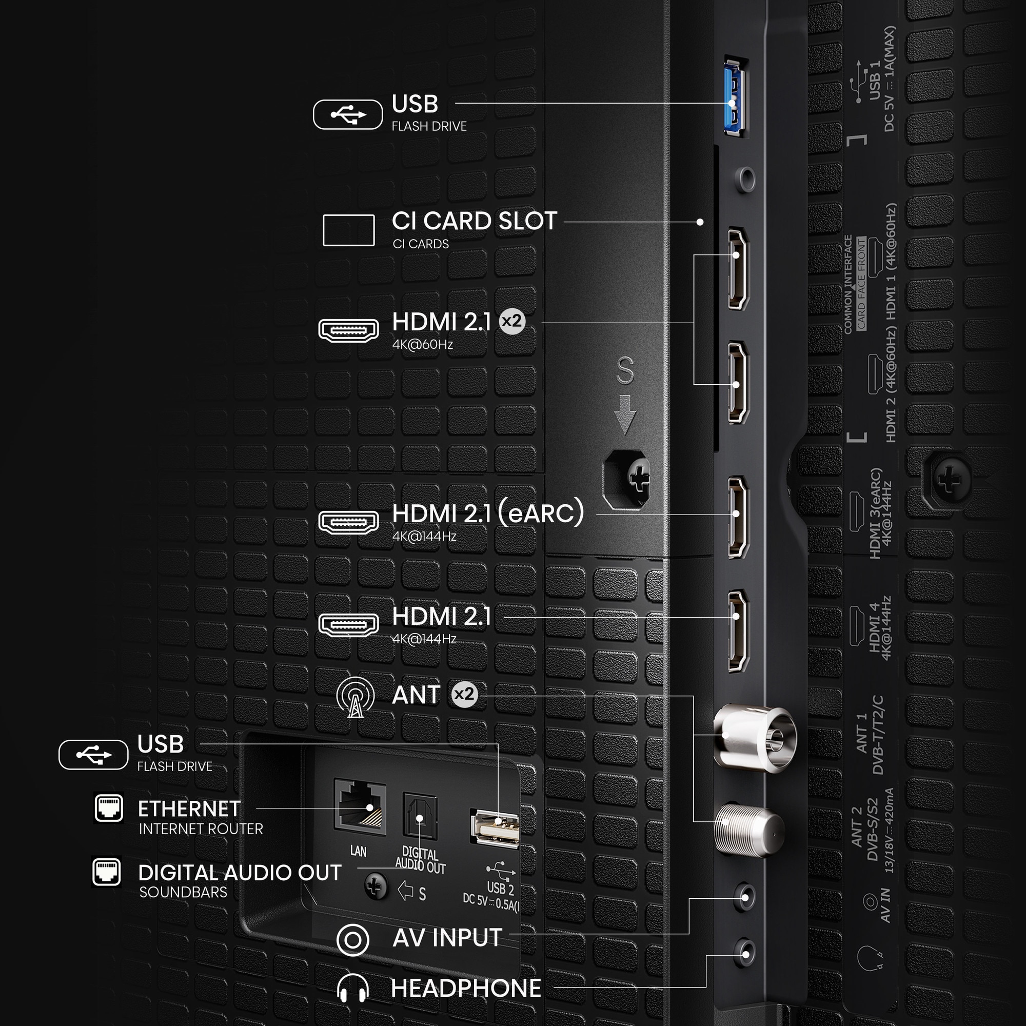 Televizor Hisense, 100'' E7Q PRO, QLED Smart, FALD, 144Hz, 5000:1, Quantum Dot, Dolby Vision, Vidaa, ADS, Negru 100E7Q_PRO