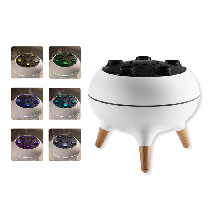Difuzor cu ultrasunete de aroma de meduze cu lumina LED care isi schimba culoarea si functie de vaporizare a uleiurilor esentiale