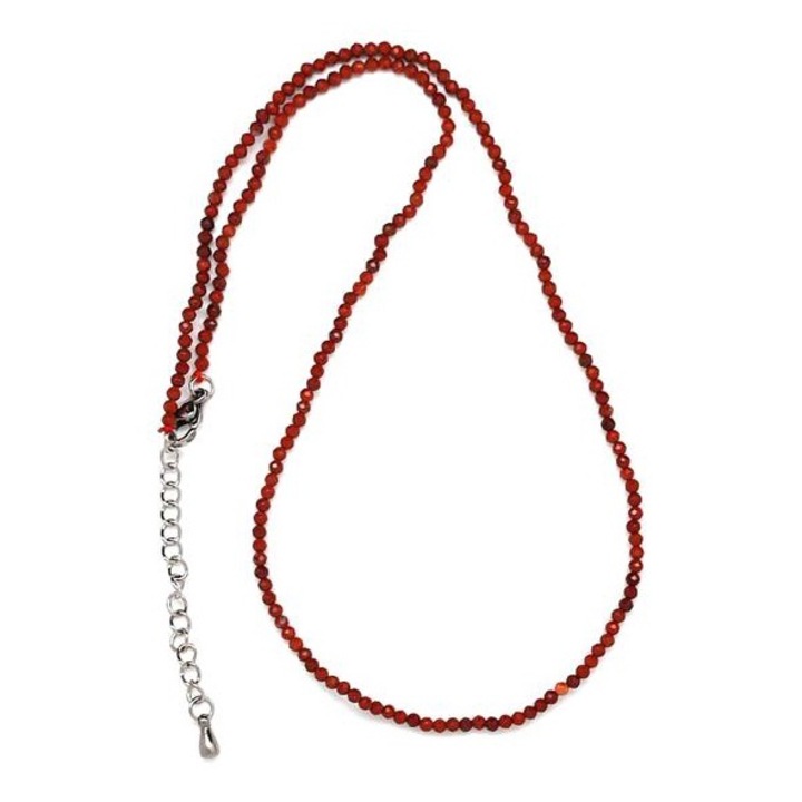 Червена фасетирана топка от яспис 2-3 мм със закопчалка