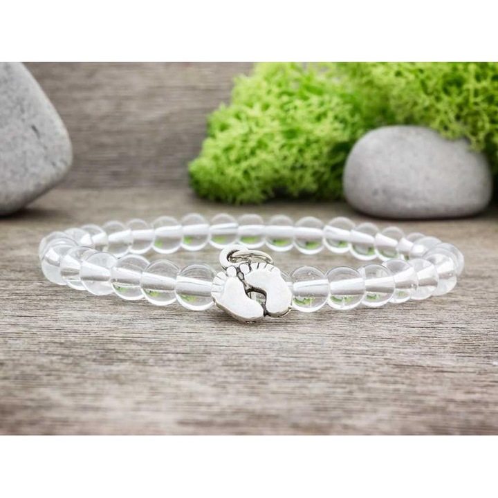 Гривна от минерали с планински кристал, подходяща за бебета