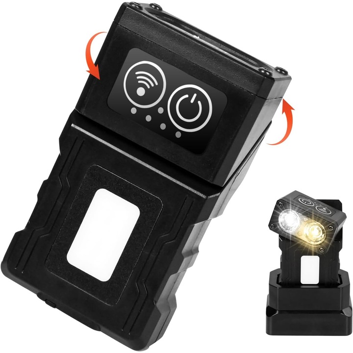 Фенер UltraFire X31, 500 лумена, 10 режима, премиум сив, 72x40x25мм, със зарядна стойка USB Type-C