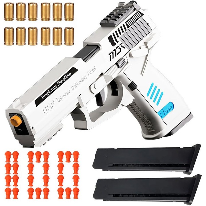 Pistol de jucarie Buyya, actiune automata de retragere, model educational, siguranta pentru copii, multicolor