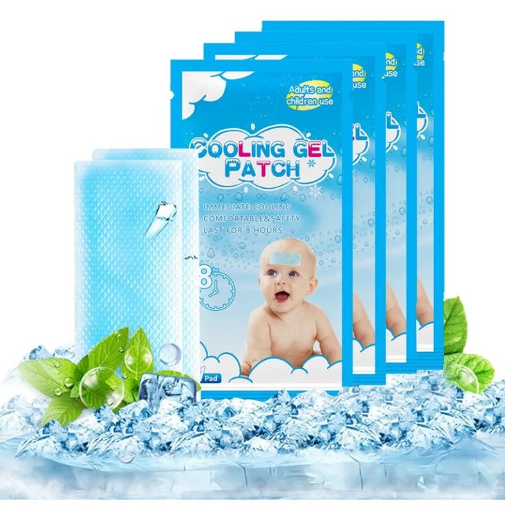 Plasturi OptiSmart, set 5 bucati, pentru febra, dureri de cap, aplicare fara medicamente, pentru bebelusi si adulti