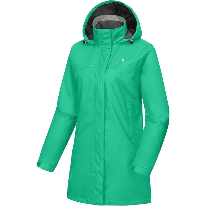 Jacheta Impermeabila si Rezistenta la Vant pentru Femei – Usoara, Respirabila, Ideala pentru Drumetii, Calatorii si Activitati Outdoor, Verde, Marimea M