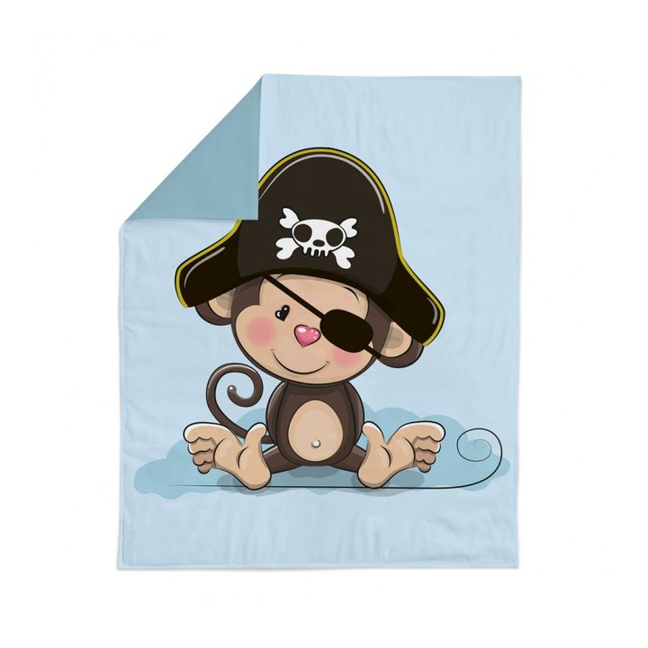 Material textil, Panou de bumbac 75x100 cm Maimuta pirat, bumbac 100%