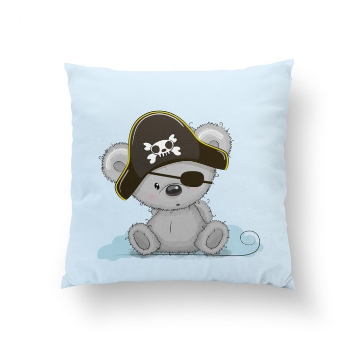 Material textil, Panou de bumbac 38x38 cm Urs pirat, bumbac 100%