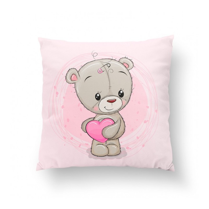 Material textil, Panou de bumbac 38x38 cm Teddy Girl, bumbac 100%